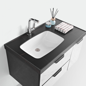 Contemporary Floating Bathroom Cabinet with Rock Board Construction a perfect Vanity Set