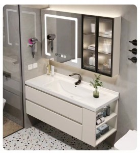 Det perfekta Moderna badrumsskåpet med diskbänksspegel Det bästa valet för badrumsmöbler och tvättstuga