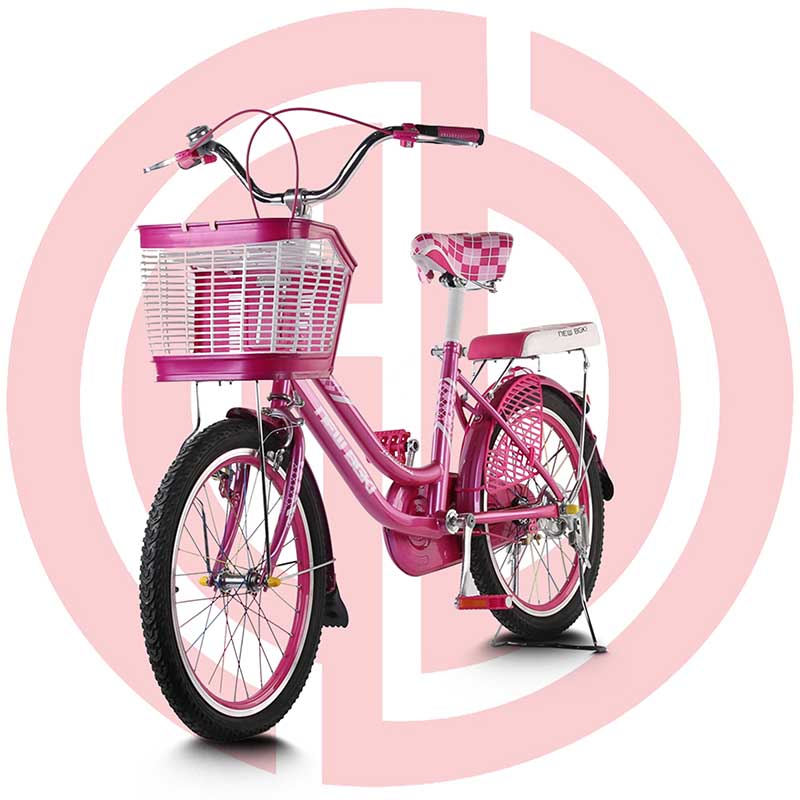 China New Product Bicycle Kickstand - Girl’S Bright Pink Bike With Basket – GUODA