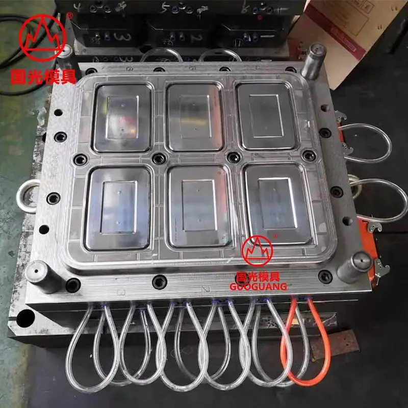 Plastic injection mold microwave disposable food packaging lid in rectangular shape