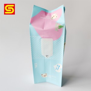 Fabricantes de envases de toallitas húmedas - Bolsa de embalaje de pañuelos húmedos con fuelle lateral