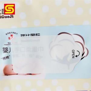 Kina Factory Supply Side Gusset Pouch med plastlokk for emballasje av våtservietter