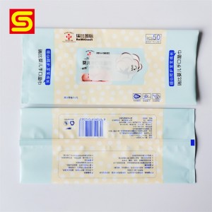 Bolsa de fuelle lateral de suministro de fábrica de China con tapa de plástico para embalaje de toallitas húmedas