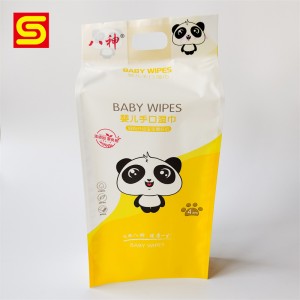 Fleksibel emballasjeprodusent Tilpasset sidekilepose for våtservietter til babyemballasje
