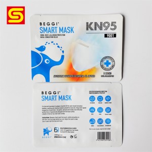 KN95 Yüz Maskesi Ambalajı için Plastik Lamine Ambalaj Kesesi