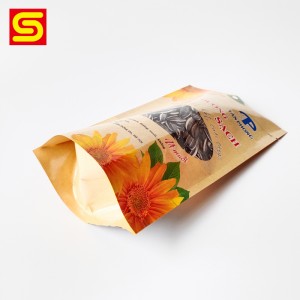 Bolsa stand up de papel Kraft para embalagem de sementes de girassol