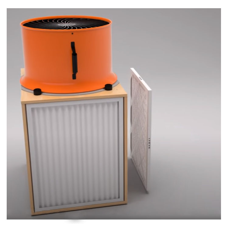 DIY air filter for workshop and indoor use easy to make with paperboard aif filter