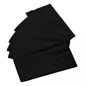 Disposable black napkins used in hotels and restaurants with native wood pulp black cocktail napkins