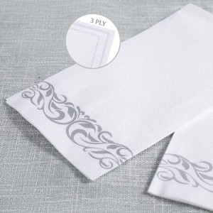 China Wholesale Premium Square Napkin for Elegant Restaurants Custom Bamboo Paper Napkins Serviettes Printed Paper Napkins for Purchaser