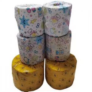 100% Virgin Pulp Toilet Tissue Custom Pattern Bathroom Roll Cheap Toilet Paper