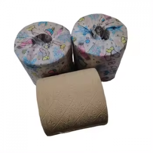 100% Virgin Pulp Toilet Tissue Custom Pattern Bathroom Roll Cheap Toilet Paper