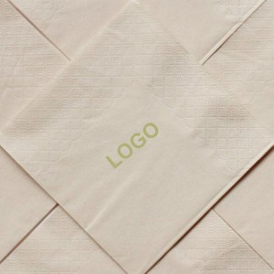 Factory wholesale Custom Logo Serviettes Print Fold Natural Paper Napkins