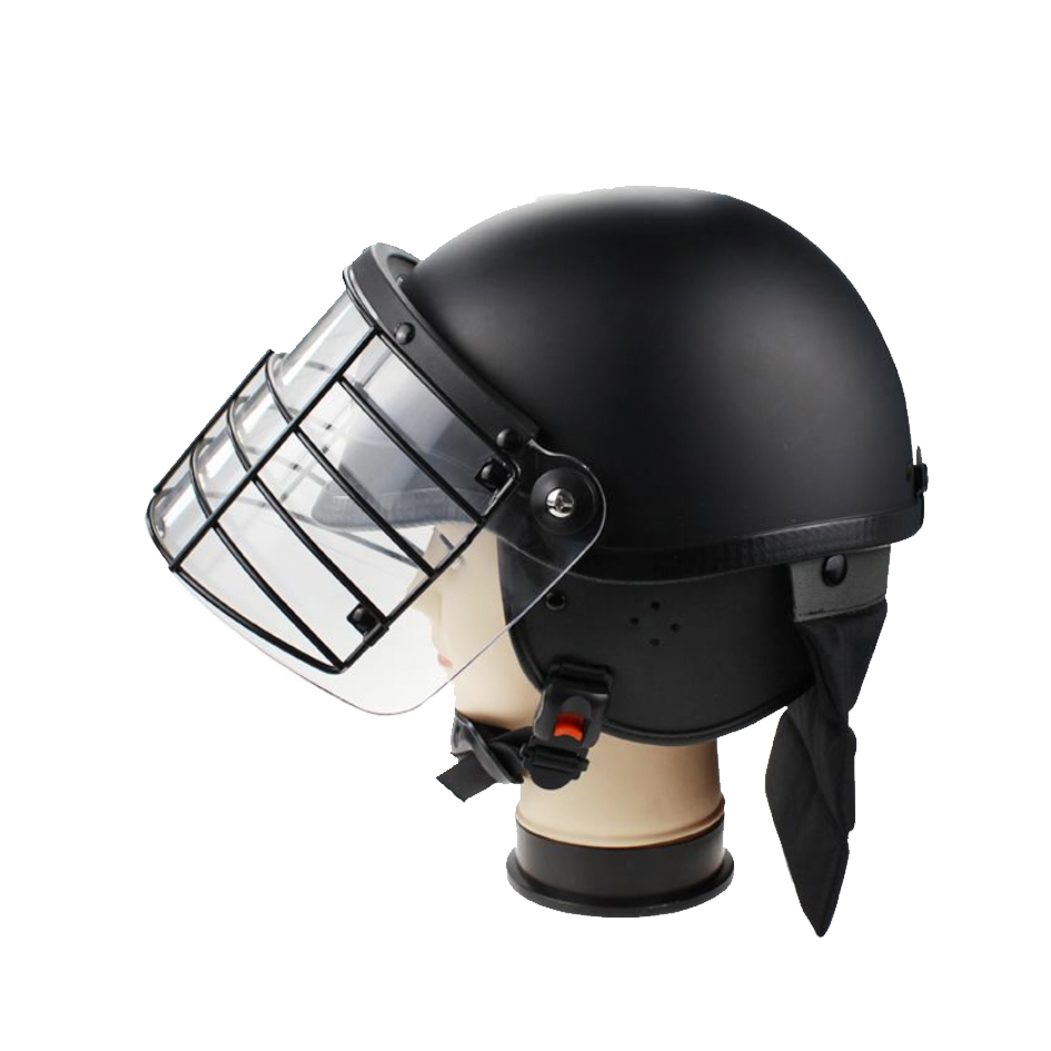 The riot helmet with metal mesh