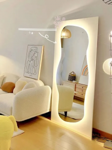 Heteroideus LED Mirror Customized Shape Smart Touch Switch Multifunctional Full Body Dressing Floor Standing Bathroom Wall Mirror