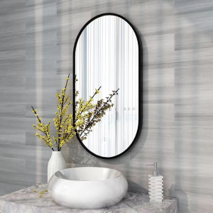 Factory Selling Customized Size Aluminum Framed Oval Wall Mirror Home Decor Modern Wall Decorative Mirror