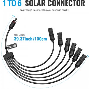 6 in 1 Y Branch Connector In Pairs 1 To 6 MMMMMF+FFFFFFM For Parallel Connection Between Solar System