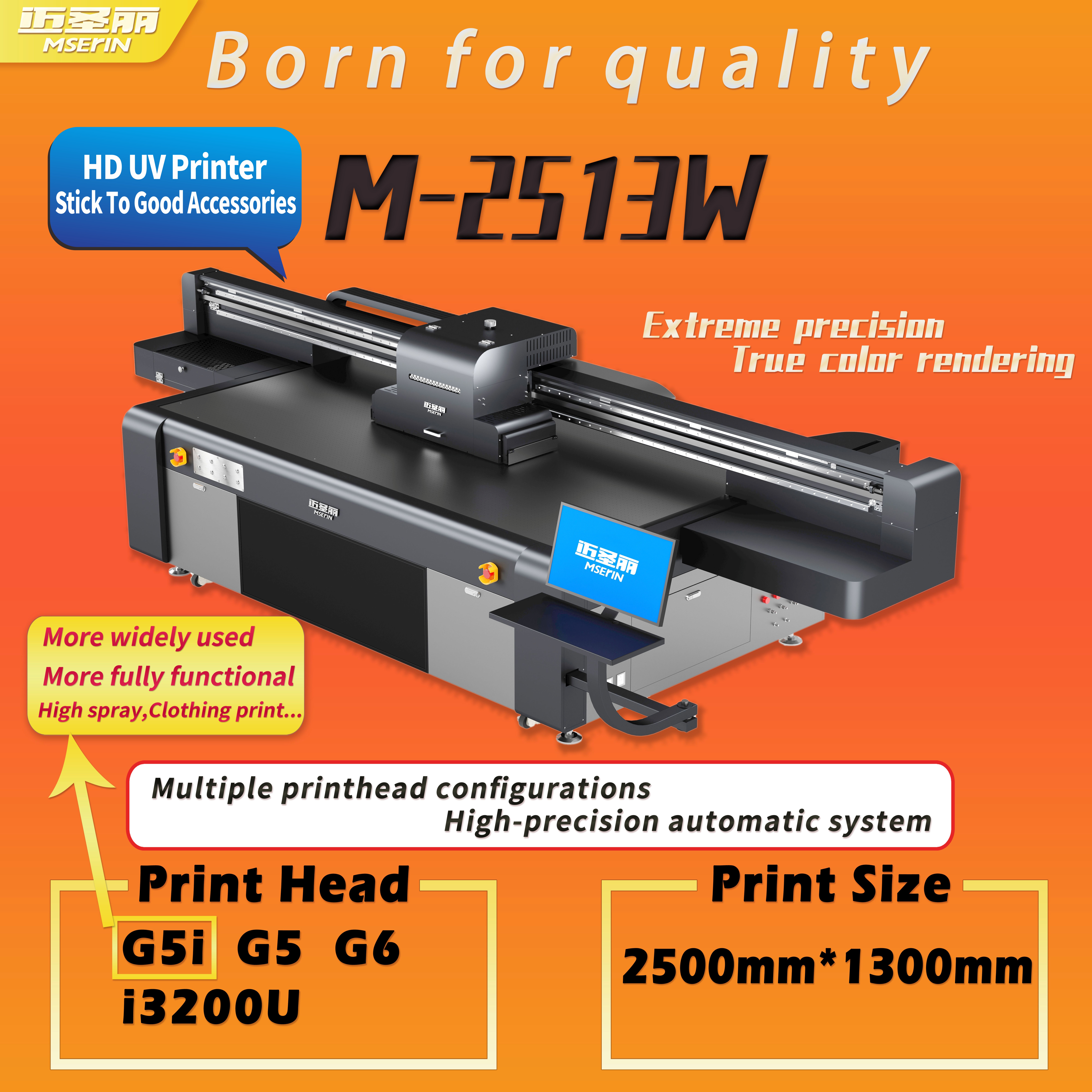 OEM manufacturer Wide Format Printer 11×17 - Free sample for China A1 Size High-Grade G5i/ I3200 Heads Super Fast 2400dpi 2513 Flat Board Inkjet UV Printer Cmyk White Varnish for Acrylic Wood...