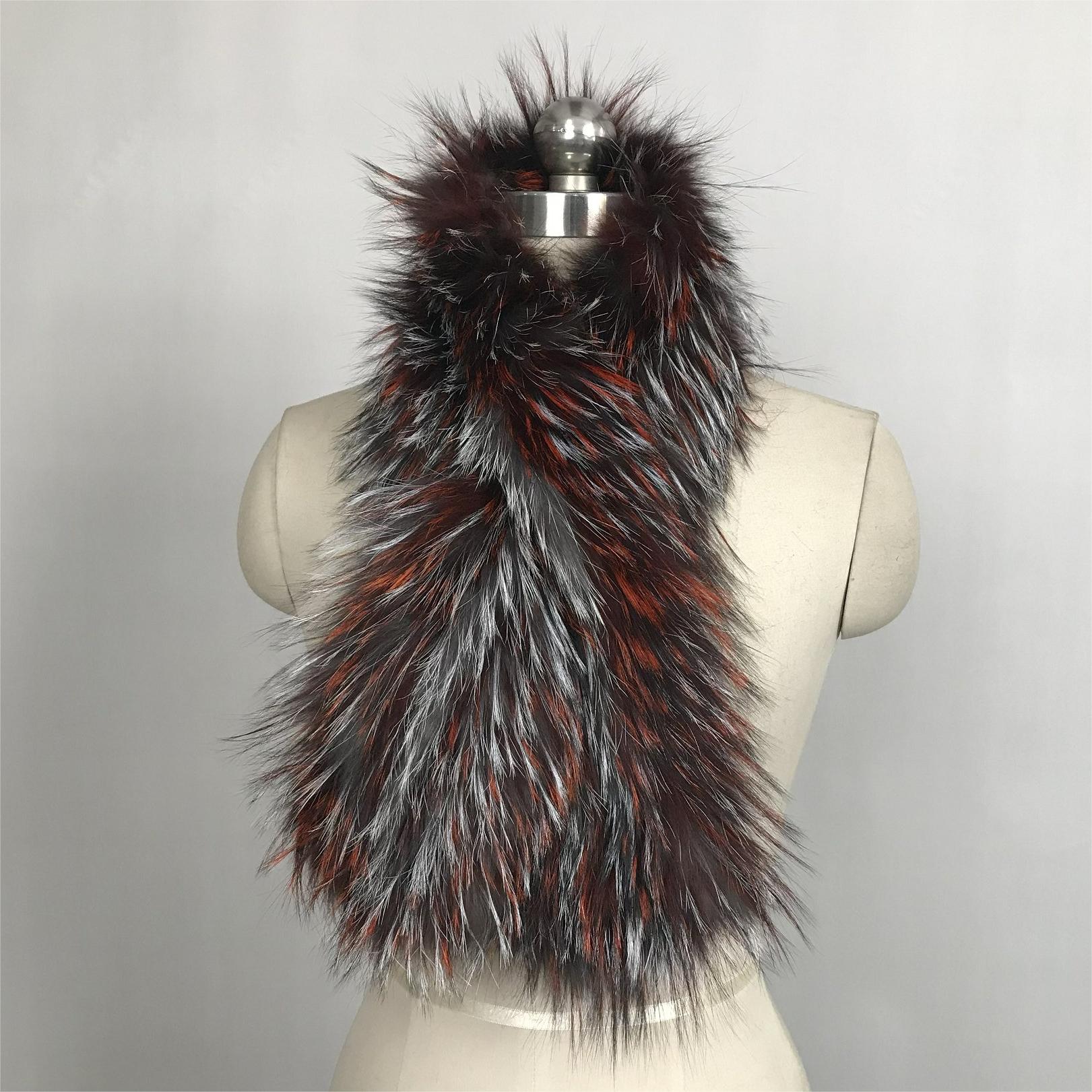 HHC025 KNITTEDED SILVER FOX SCARF