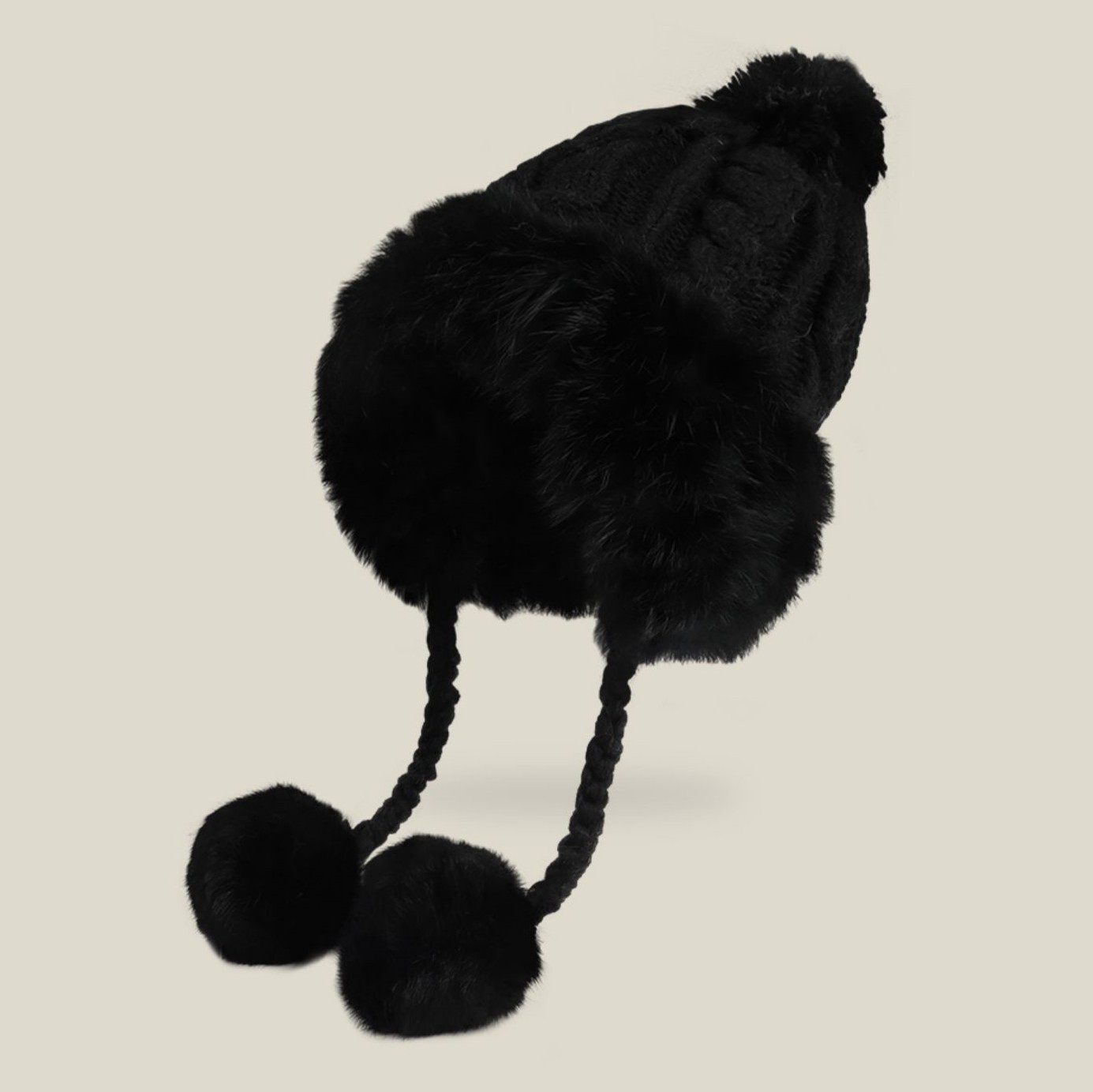 HT1241 WOOL AND RABBIT HAT WITH POM