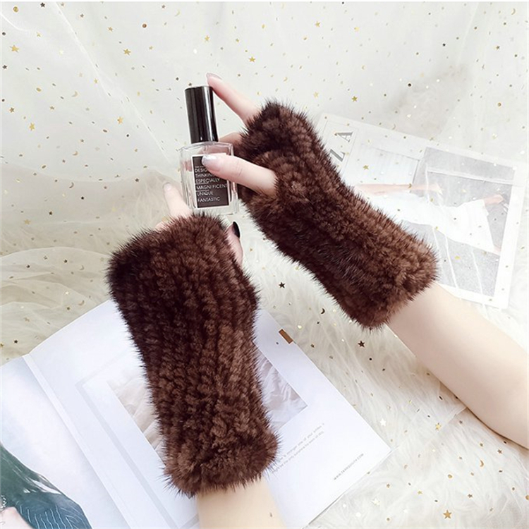 HT1101 KNITTED STRETCHY MINK WRIST WARMER