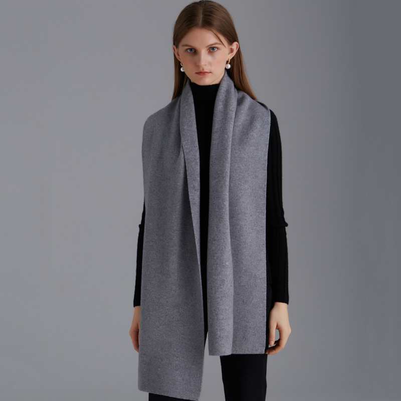 HS3171 70% WOOL 30% CASHMERE KNITTED LONG SCARF