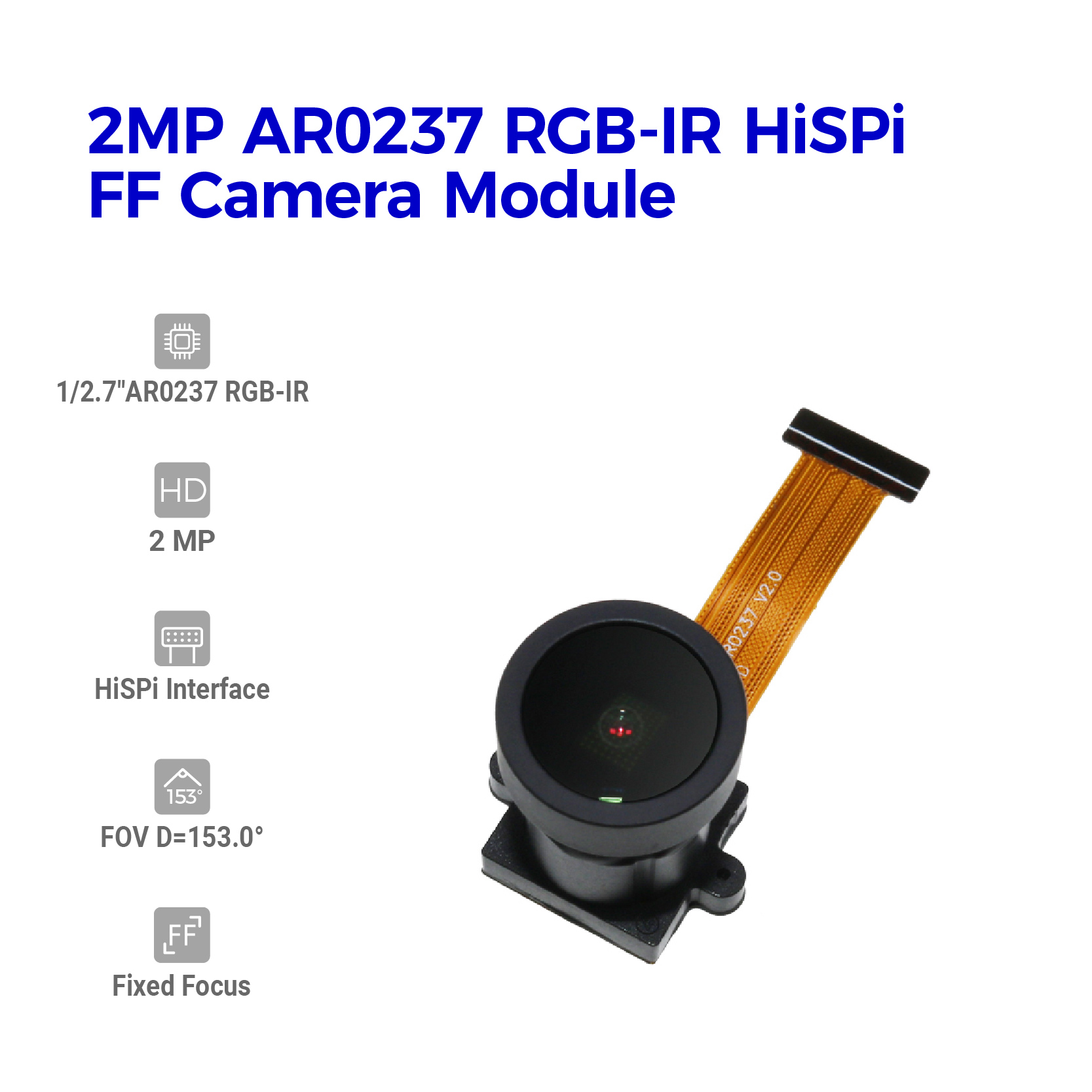 2MP Sensor AR0237 RGB Fixed Focus Wide View Angle MIPI Camera Module Featured Image