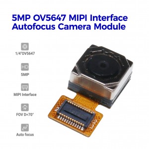 5MP OV5647 Sensor Auto Focus ម៉ូឌុលកាមេរ៉ា Mipi