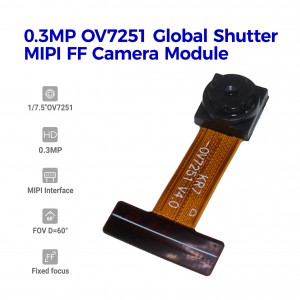 ස්ථාවර නාභිගත 0.3MP OV7251 Global Shutter Mini MIPI කැමරා මොඩියුලය