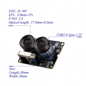 2MP WDR ikki linzali kamera moduli