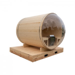 Sauna a vapore in legno di moda di lusso, sauna a botte tradizionale a infrarossi, per interni ed esterni