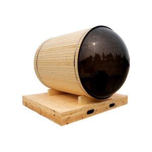 Sauna a vapore in legno di moda di lusso, sauna a botte tradizionale a infrarossi, per interni ed esterni