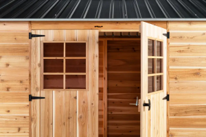 10ftx20ft streha nga druri i pishës për ruajtjen e shtëpisë në natyrë