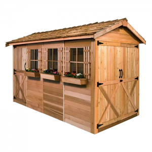 Caseta de madeira para xardín ao aire libre