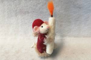 Wool felted the Choir mice ornament