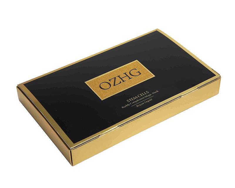Bottom price Custom Lip Gloss Packaging - Gold Foil Paper Cardboard Box Cosmetic Box Eyelash Box Eye Shadow Box  – Hanmo