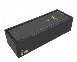 High Quality Personalized Wine Box - 2020 Handmade Single Bottles Wine Gift Black Paper Cardboard Box Luxury Black Wine Boxes with Customized Tray – Hanmo