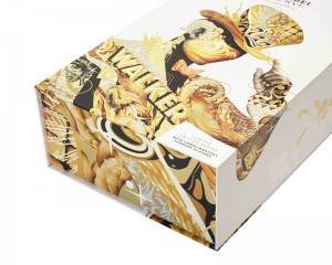 Custom printed logo luxury perfume book shaped boxes gift book shape box packaging die cut sponge for Perfume