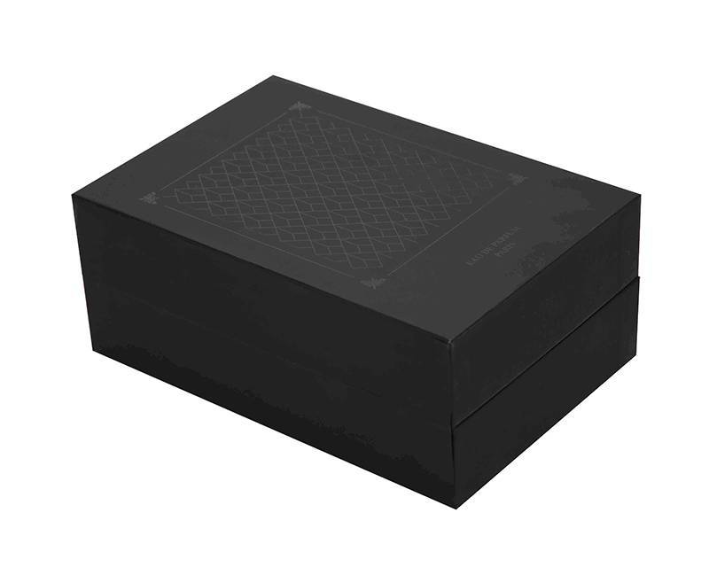 Matte black paper mache box for book