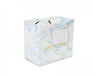 Original Factory Small Cardboard - wholesale custom Marble printing paper shopping bag gift packaging bag with handle – Hanmo