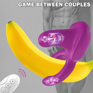 Rabbit Remote Control Cock Ring Anal Vibrator, DL-WV-109 Womens Sex Toys for Clitoris G-spot Dual Stimulation
