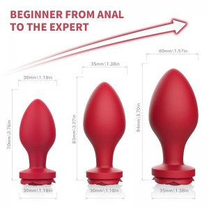 Domlust Rose Petal Anal Vibrator with Suction Cup and Multiple Sizes