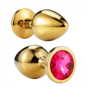 Experience the ultimate in luxury and pleasure with the Domlust Golden Butt Plug With Crystal Jewelry.
