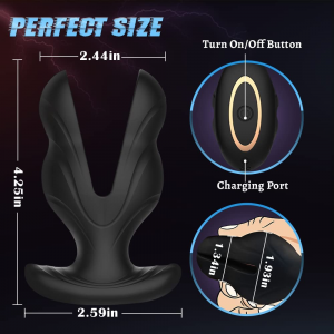 Anchor-shaped Remote Control Electric Shock Anal Vibrator Massager- Multi-play Stimulator with E-stim for Men and Women
