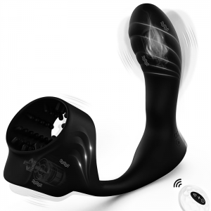 Prostate Massager Vibrator with Cock Ring – 7 Vibration Modes and Heating Butt Plug Remote Control