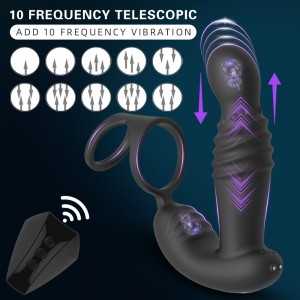 Remote Control Thrusting Dildos Prostate Massager, Wearable Anal Plug Cock Ring Penis Training.