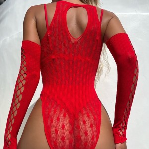 2023 New Released Cross-Border Popular Fishnet Hollow Out Bikini Cover-up Grid Lingerie SC-YD264