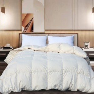China wholesale Warm Comforter Factory –  Jacquard 100% Egyptian Cotton White Goose Down Comforter – HANYUN