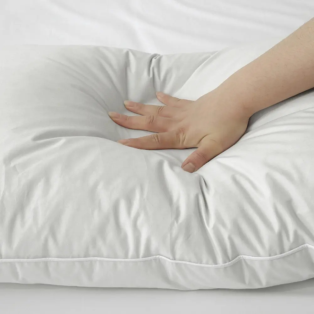 15% White Goose Down Feather White Pillow Inserts -suitable for Side and Back Sleepe-100% Cotton Cover Bed Pillows