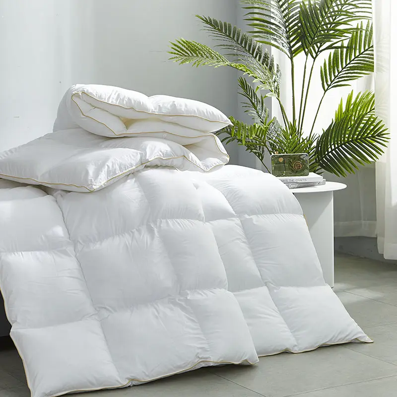 80/20 Duck Down Comforter, Ultra-Soft Organic Cotton Down Comforter-Hotel Collection- Medium Warmth All Season Fluffy Duvet Insert