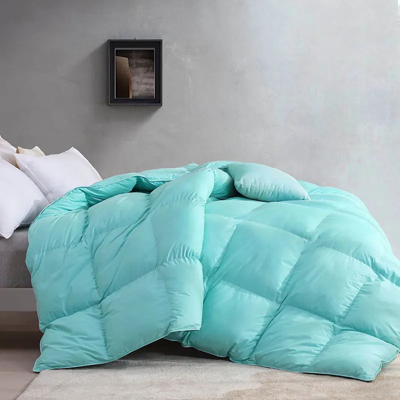 50/50 Grey Duck Down Comforter, Noiseless Soft Poly /Cotton(TTC) Down Comforter-Home & Hotel Collection- Medium Warmth All Season Fluffy Duvet Insert.